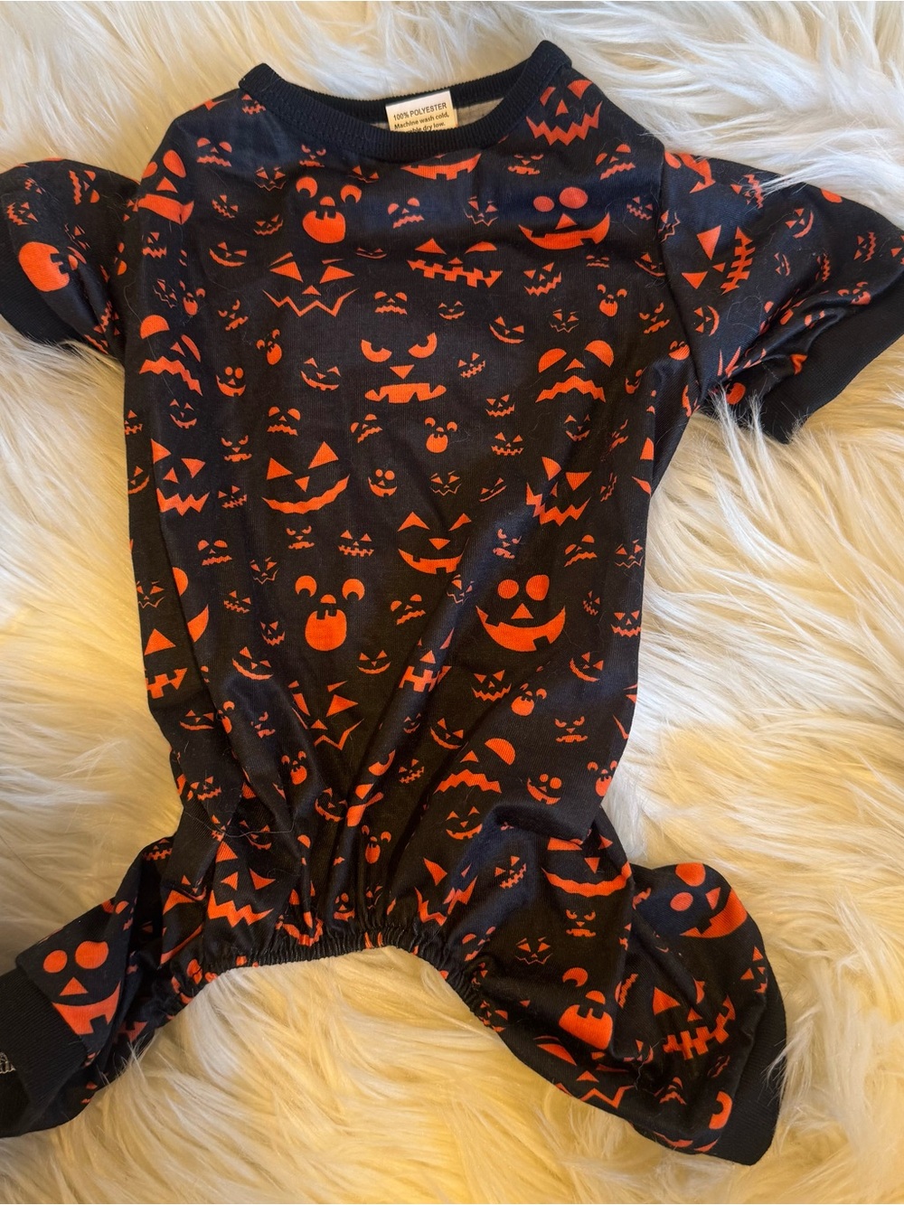 Halloween Jack-O'-Lantern Dog Pajamas - Black & Orange